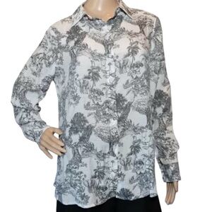 NWT C By One Jungle Print Long Sleeve Top XS